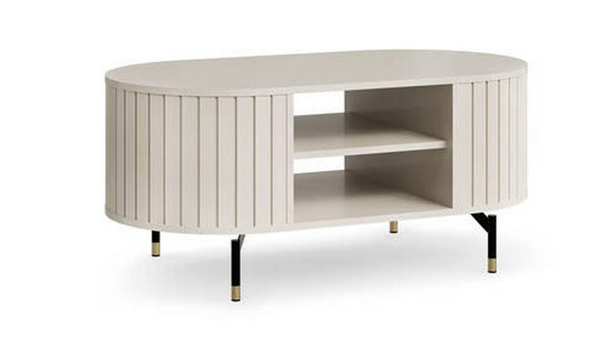 COUCHTISCH 104,1/56/47 cm oval Schwarz, Goldfarben, Kaschmir  - Kaschmir/Goldfarben, MODERN, Holzwerkstoff/Metall (104,1/56/47cm) - home24