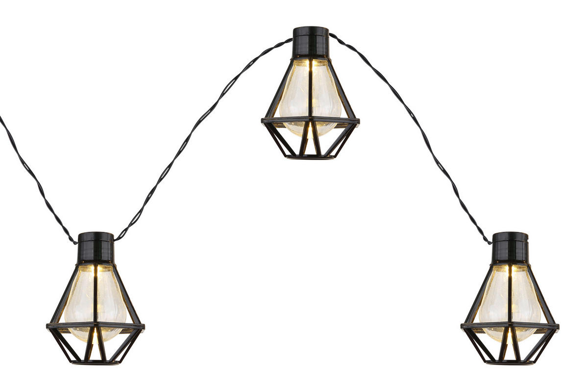 LICHTERKETTE  - Klar/Schwarz, KONVENTIONELL, Kunststoff (230/8/10cm) - Globo