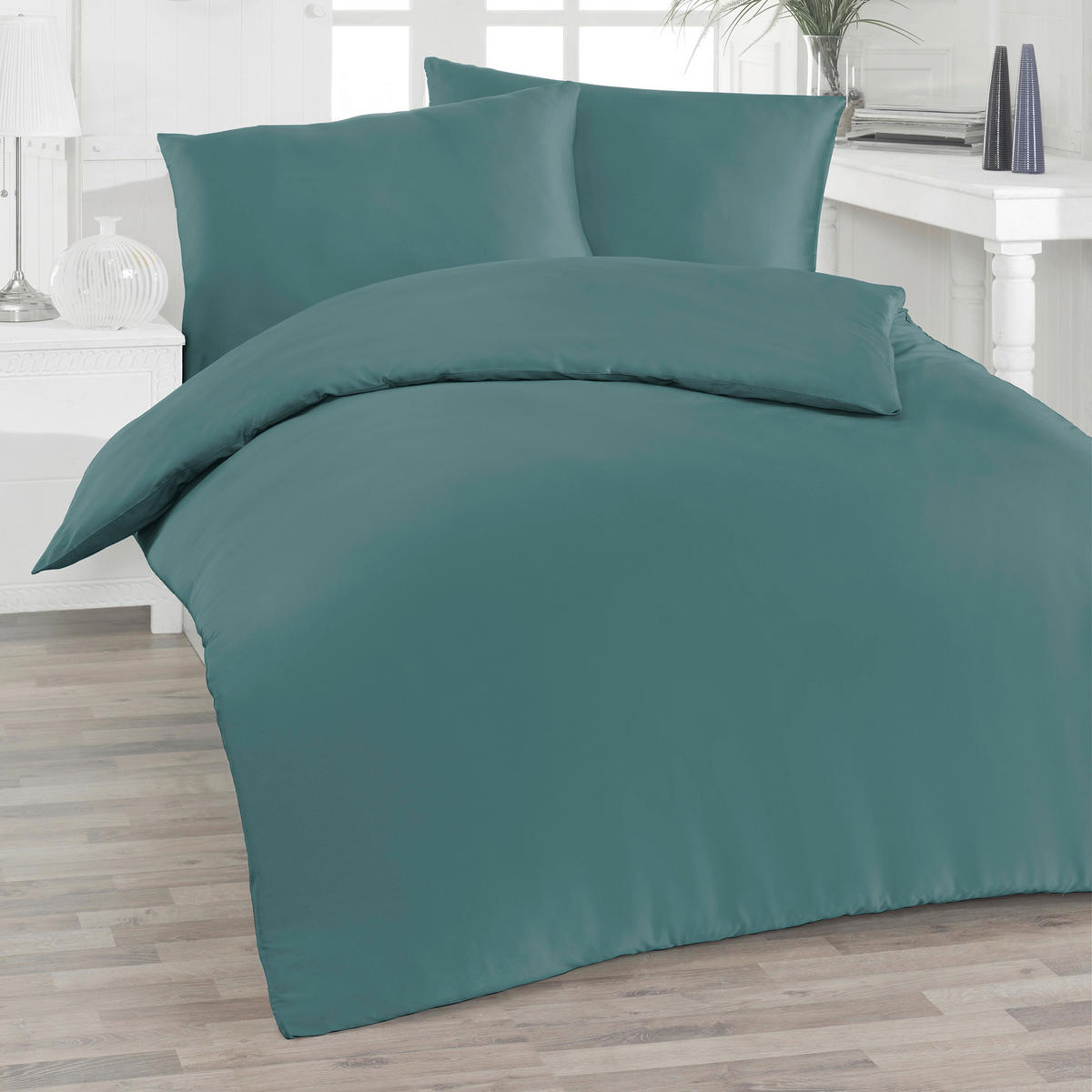 BETTWÄSCHE Satin 200/200 cm  - Grün, KONVENTIONELL, Textil (200/200cm) - Florella