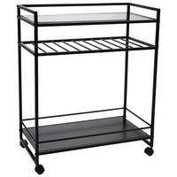 SERVIERWAGEN in Schwarz  - Schwarz, Basics, Glas/Kunststoff (70/37/86cm)