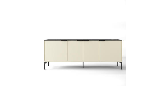 SIDEBOARD  in 200/75/47 cm  - Creme/Schwarz, MODERN, Holzwerkstoff/Metall (200/75/47cm) - Carryhome