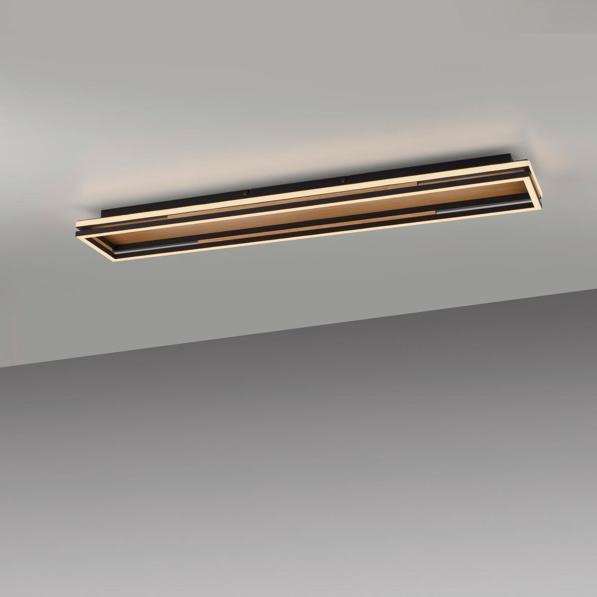 LED-DECKENLEUCHTE 100/18/8 cm    - Braun, Natur, Metall (100/18/8cm)