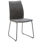 STUHL  in Eisen Mikrofaser Metall, Textil  - Anthrazit, Design, Textil/Metall (46/93/57cm) - Dieter Knoll