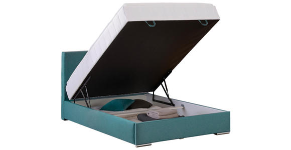BOXBETT 140/200 cm  in Petrol  - Chromfarben/Petrol, KONVENTIONELL, Kunststoff/Textil (140/200cm) - Carryhome