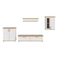 WOHNWAND 4-teilig  in Lärchefarben, Eiche Artisan  336/161/40 cm  - Silberfarben/Lärchefarben, Design, Holzwerkstoff/Kunststoff (336/161/40cm) - Livetastic