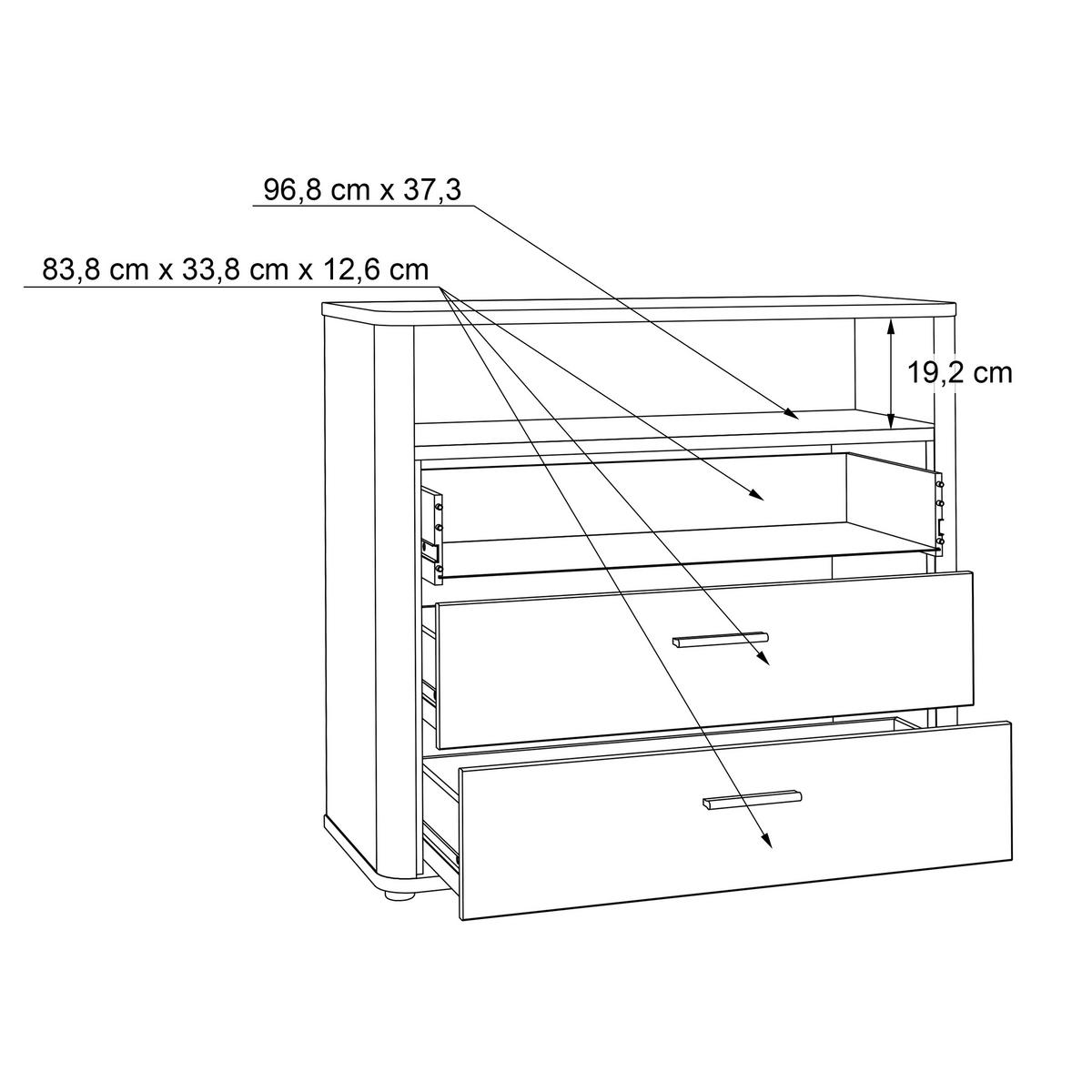 KOMMODE 100,4/92,7/41,3 cm  in Weiss, Eichefarben  - Weiss/Eichefarben, Konventionell, Holzwerkstoff/Kunststoff (100,4/92,7/41,3cm) - Xora