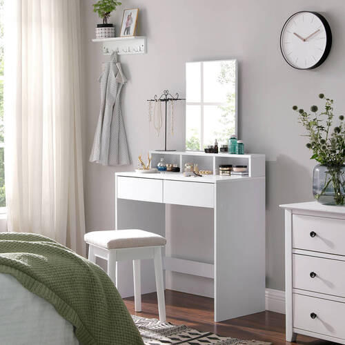 TOALETNÝ STOLÍK, biela, 80/40/140 cm - biela, Trend, kompozitné drevo/sklo (80/40/140cm) - Boxxx