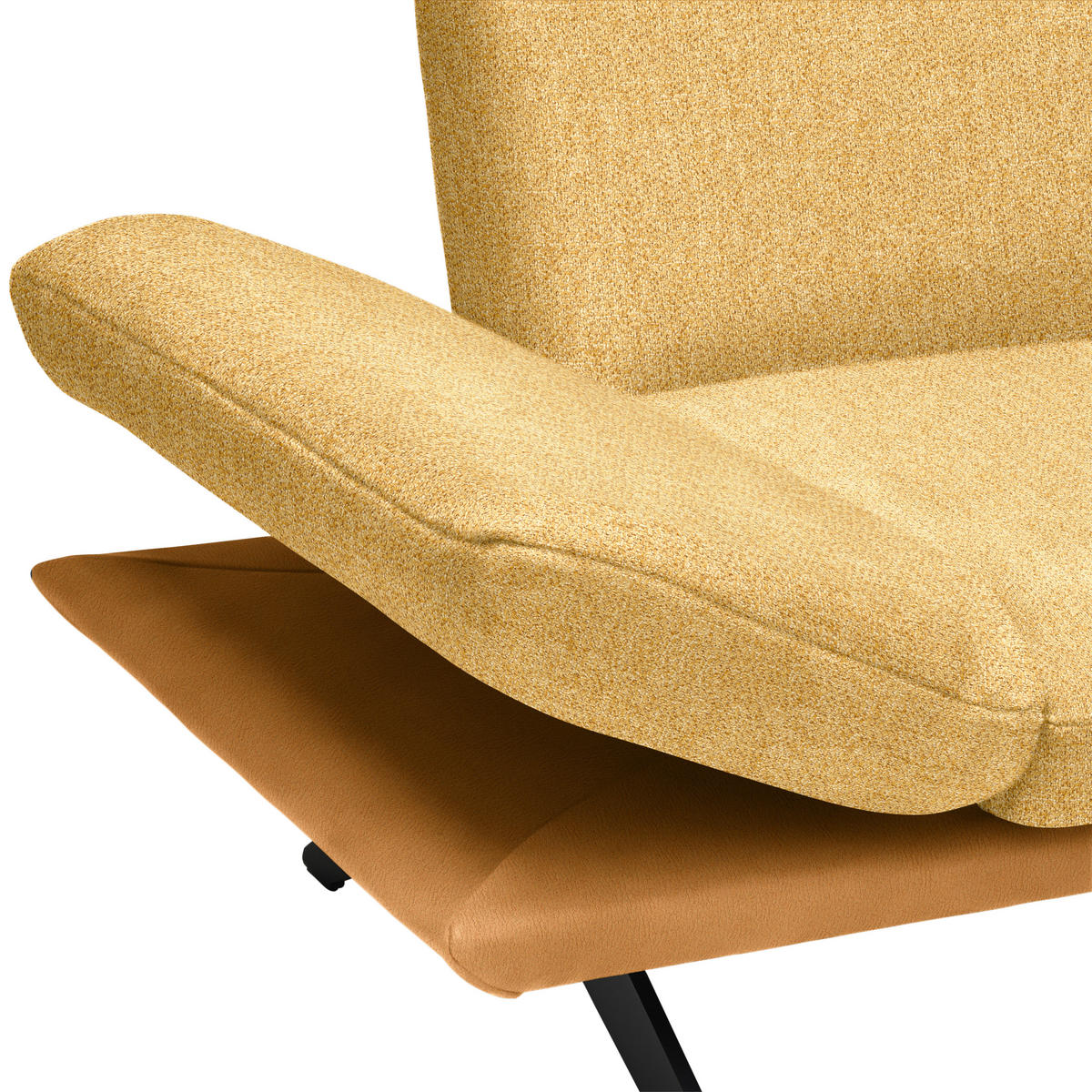 ECKSOFA  in Chenille, Flachgewebe Gelb  270/239 cm  - Gelb/Schwarz, Design, Textil/Metall (270/239cm) - Koinor