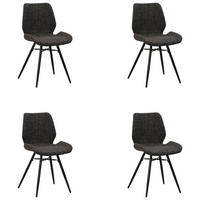 STUHL-SET 4 Stück  in Chenille  - Schwarz, Design, Textil (47/82/55cm) - MID.YOU