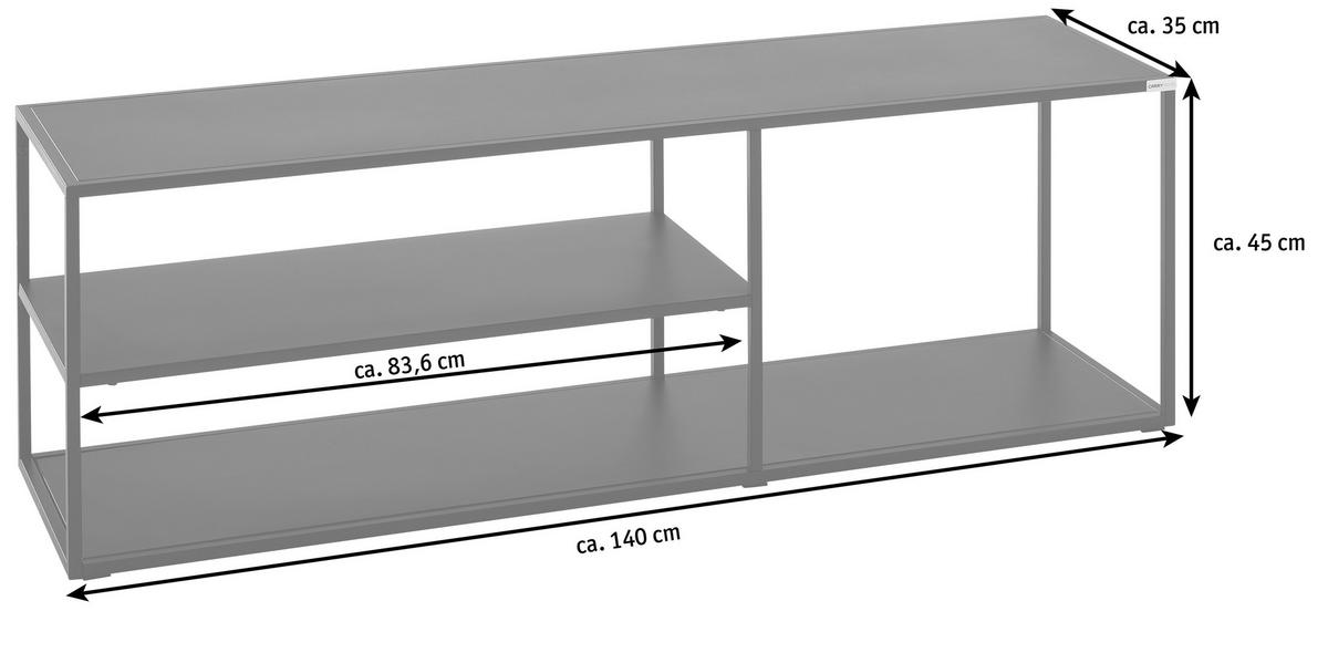 TV-ELEMENT črna  - črna, Trend, kovina (140/45/35cm) - Carryhome