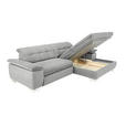 ECKSOFA in Mikrofaser Hellgrau  - Chromfarben/Hellgrau, Design, Textil/Metall (265/180cm) - Carryhome