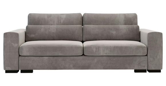 SCHLAFSOFA Flachgewebe Taupe Rückenkissen, Nierenkissen, Bettkasten, Schlaffunktion, Rücken echt, Liegefläche im Originalstoff  - Taupe/Schwarz, KONVENTIONELL, Kunststoff/Textil (235/80/120cm) - Carryhome