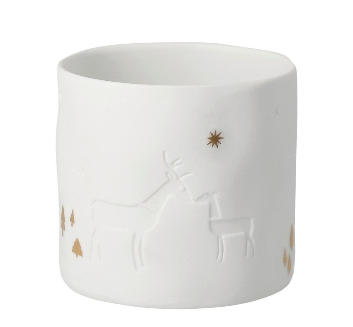 TEELICHTHALTER - Weiss, Basics, Keramik (7/6,5cm) - Räder