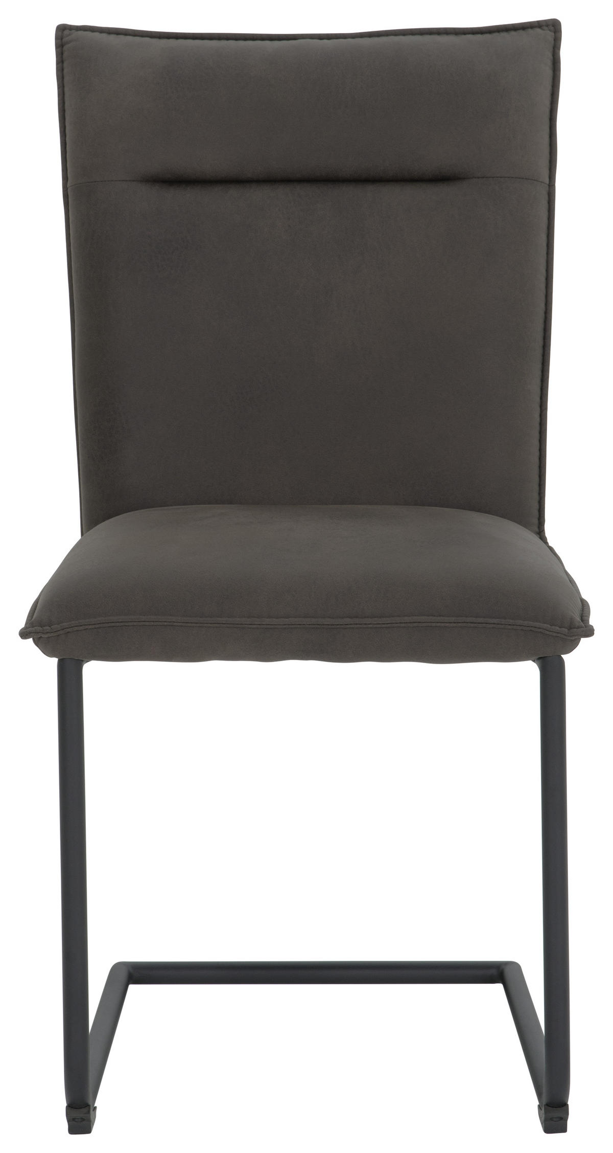 SCHWINGSTUHL  in Mikrofaser  - Anthrazit/Schwarz, Design, Textil/Metall (47/87/62cm) - Valnatura