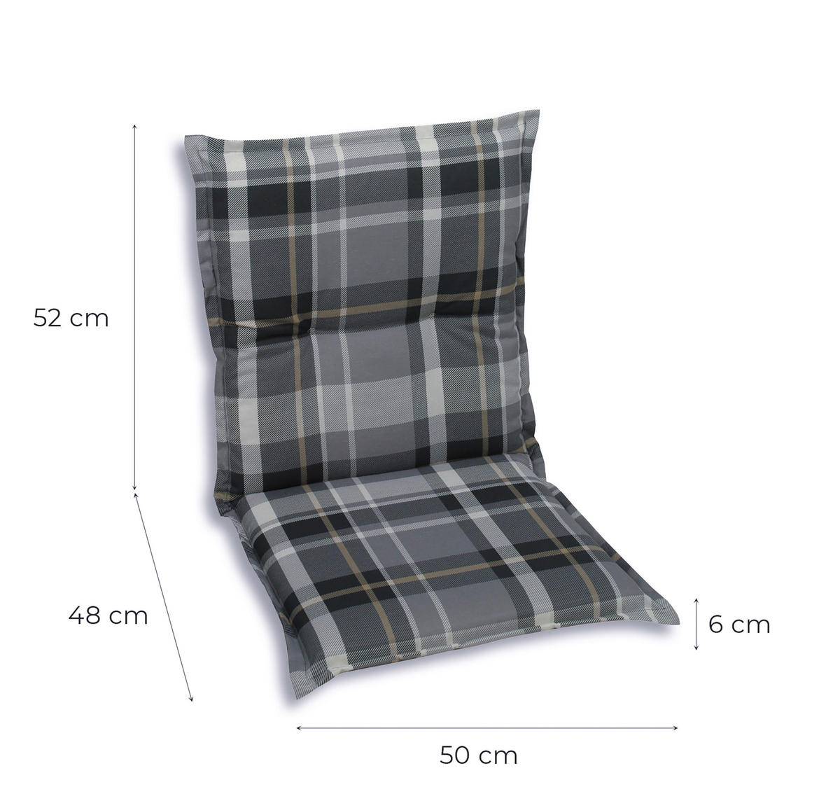 SESSELAUFLAGENSET Karo  - Grau, Basics, Textil (50/6/100cm)