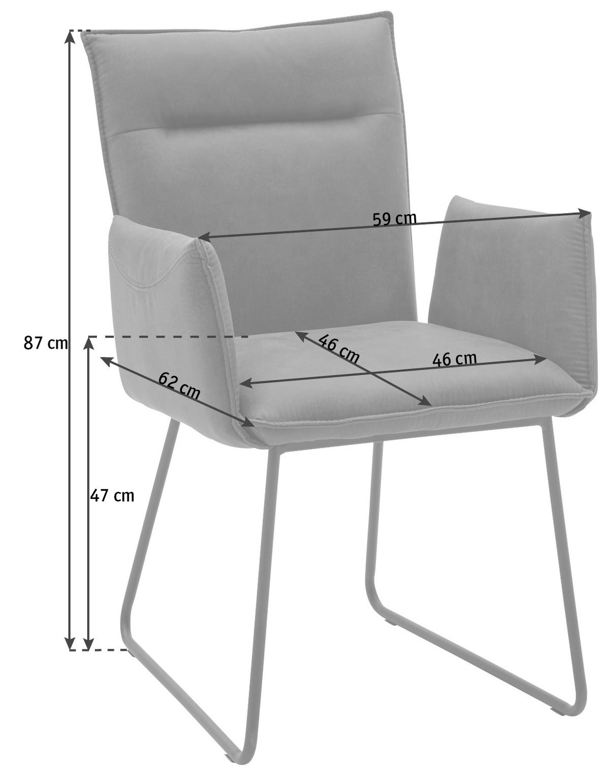 ARMLEHNSTUHL  in Mikrofaser  - Anthrazit/Schwarz, Design, Textil/Metall (59/87/62cm) - Valnatura