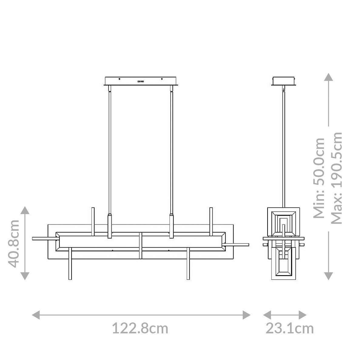 LED-HÄNGELEUCHTE 122,8/50/23,1 cm    - Messingfarben, Design, Glas/Metall (122,8/50/23,1cm) - Elstead Lighting