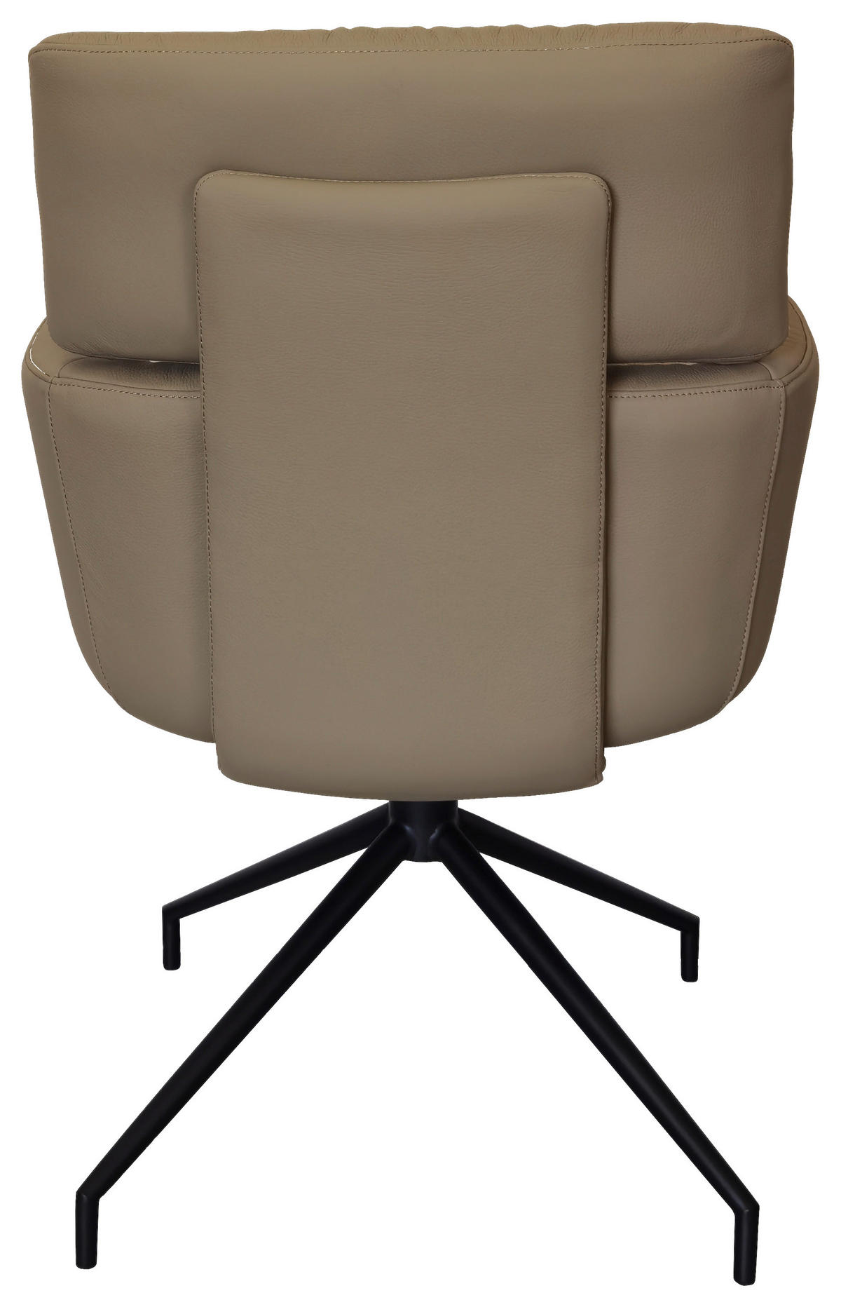 ARMLEHNSTUHL  in Eisen Echtleder pigmentiert  - Taupe/Schwarz, Design, Leder/Metall (62/92/66cm) - Dieter Knoll