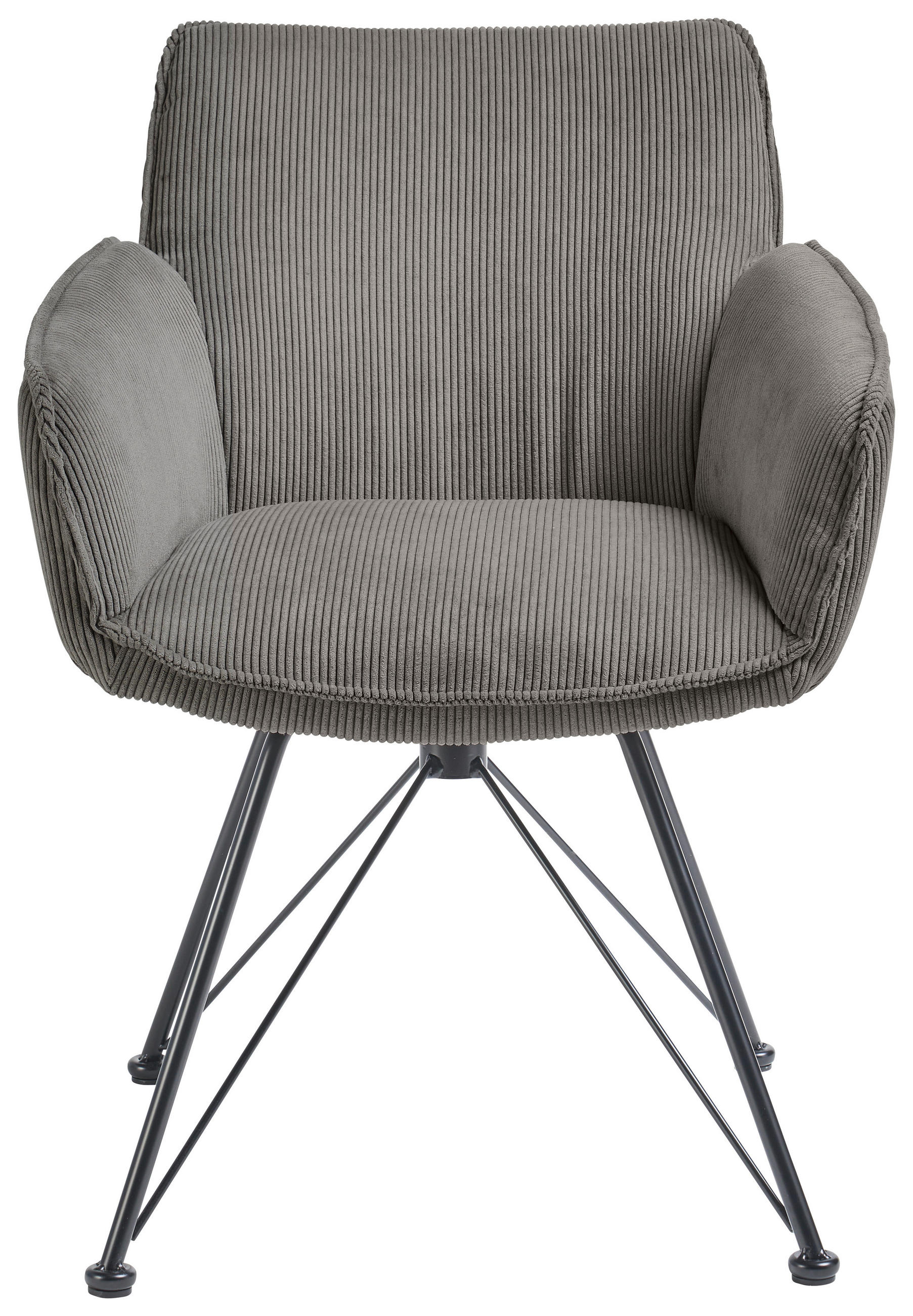 ARMLEHNSTUHL  in Cord  - Schwarz/Grau, Design, Textil/Metall (60/84/65cm) - SetOne by Musterring