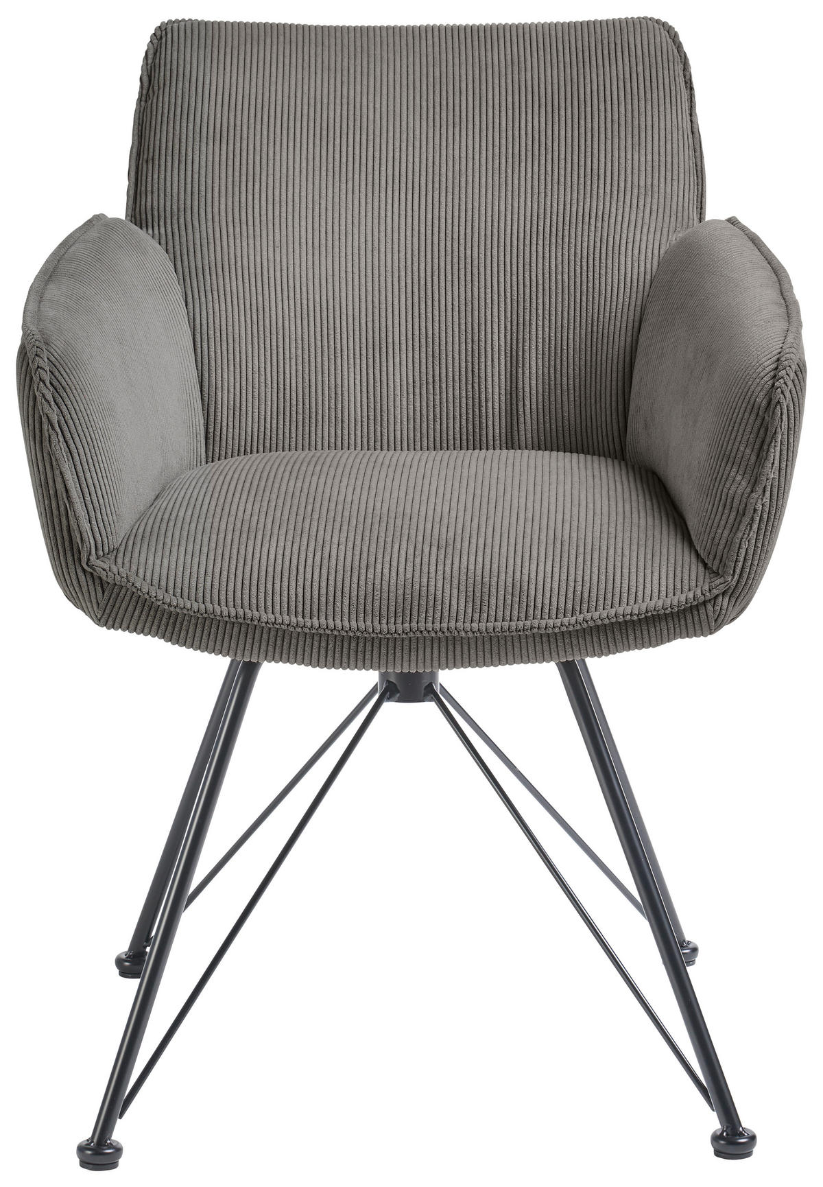 ARMLEHNSTUHL  in Cord  - Schwarz/Grau, Design, Textil/Metall (60/84/65cm) - SetOne by Musterring