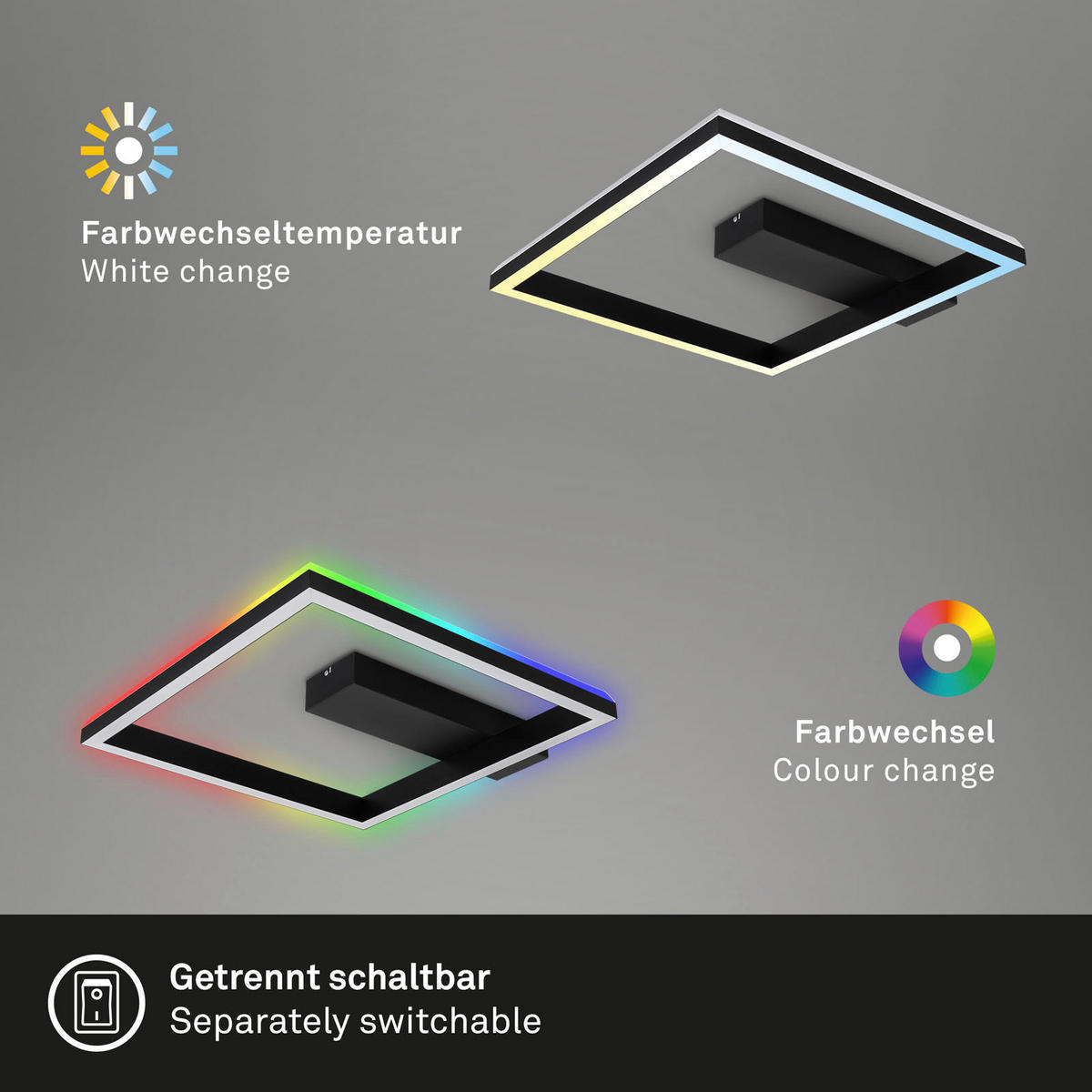 LED SVJETILJKA STROPNA  - crna, Design, metal (57/48/8,5cm)