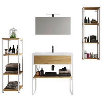 BADEZIMMER 5-teilig  in 150 cm  - Honigeiche/Weiss, Modern, Glas/Keramik (150cm) - MID.YOU