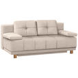 BOXSPRINGSOFA in Flachgewebe Sandfarben  - Sandfarben/Eichefarben, MODERN, Holz/Textil (202/92/104cm) - Novel