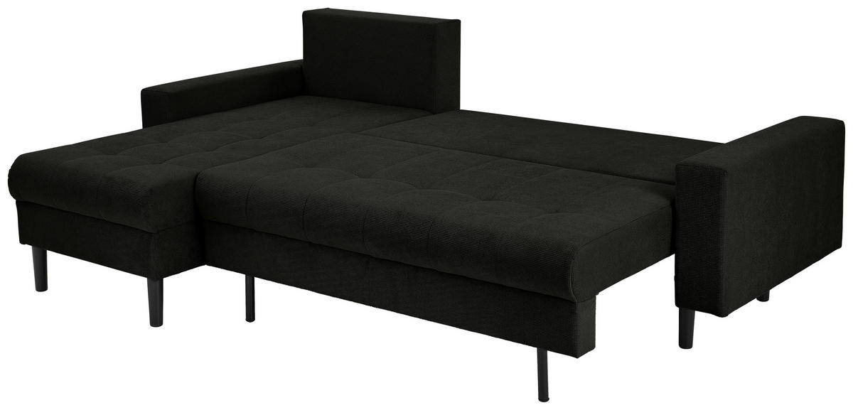 ECKSOFA in Webstoff Schwarz  - Schwarz, Konventionell, Kunststoff/Textil (157/231cm) - P & B