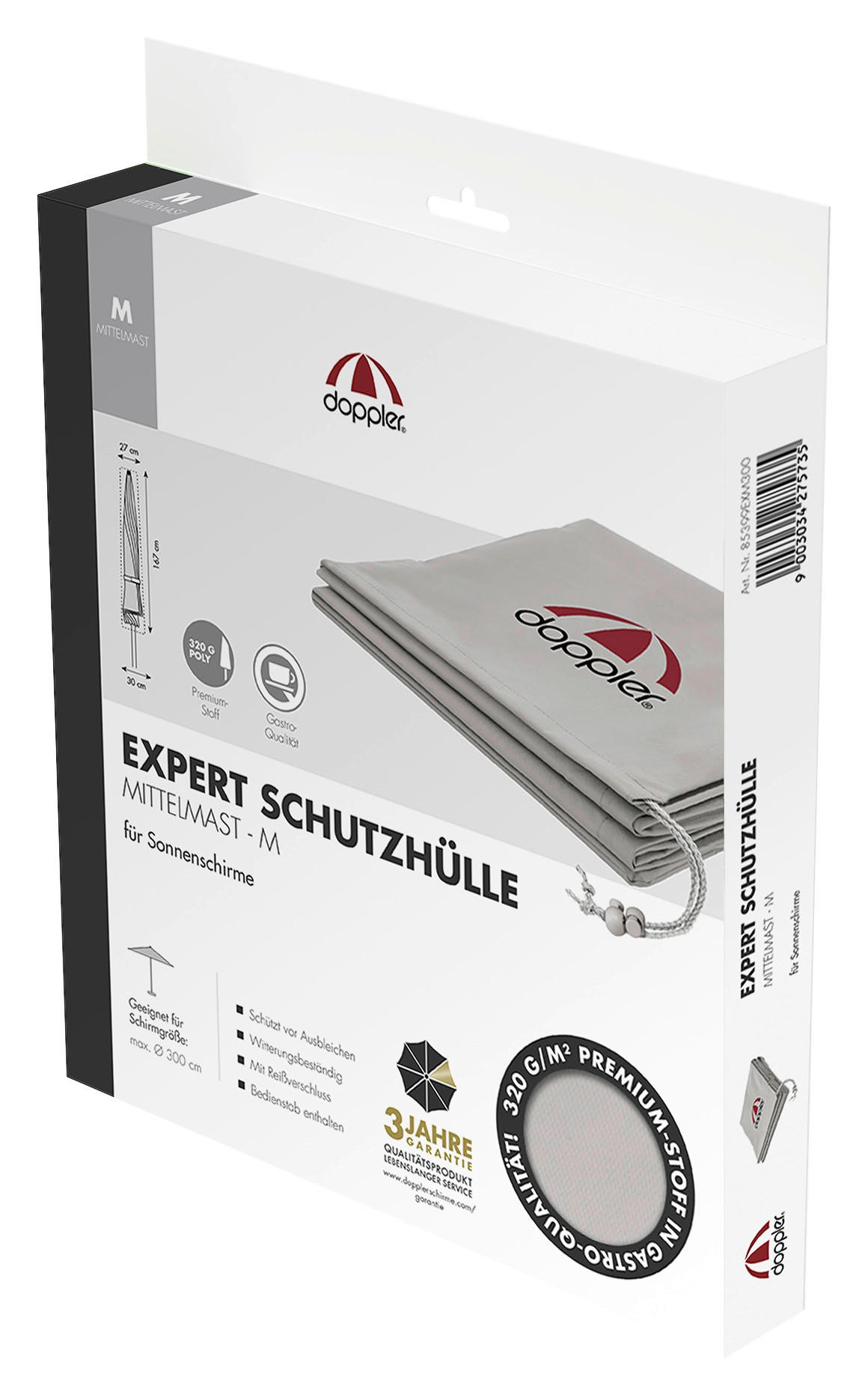 SCHIRMHÜLLE Grau   - Grau, Basics, Textil (300cm) - Doppler