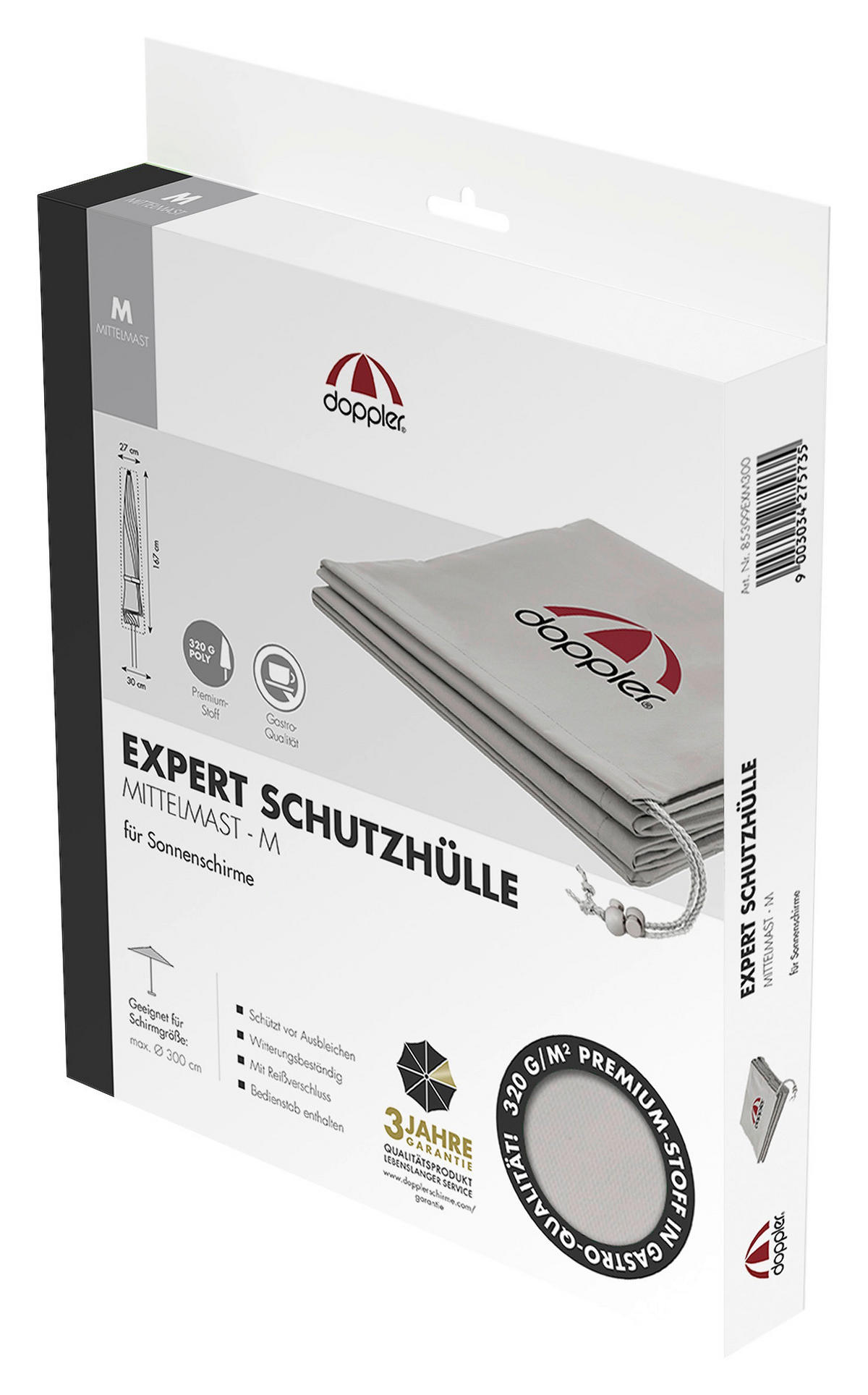 SCHIRMHÜLLE Grau   - Grau, Basics, Textil (300cm) - Doppler