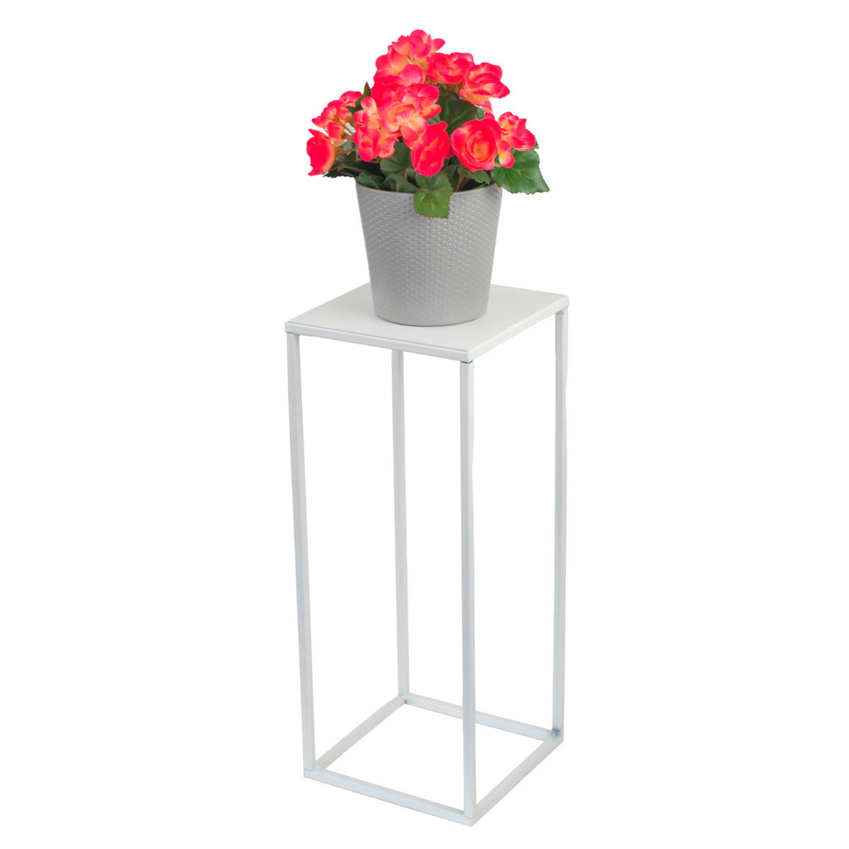 BLUMENSTÄNDER in Metall  - Weiß, Basics, Metall (19/47/19cm)
