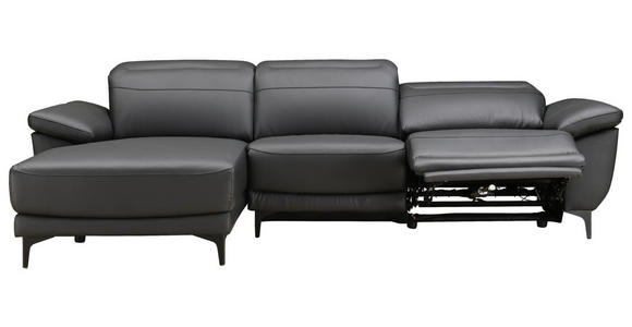 ECKSOFA in Lederlook Echtleder, Kombination Echtleder/Lederlook Schwarz  - Schwarz, Design, Leder/Kunststoff (164/269cm) - Xora