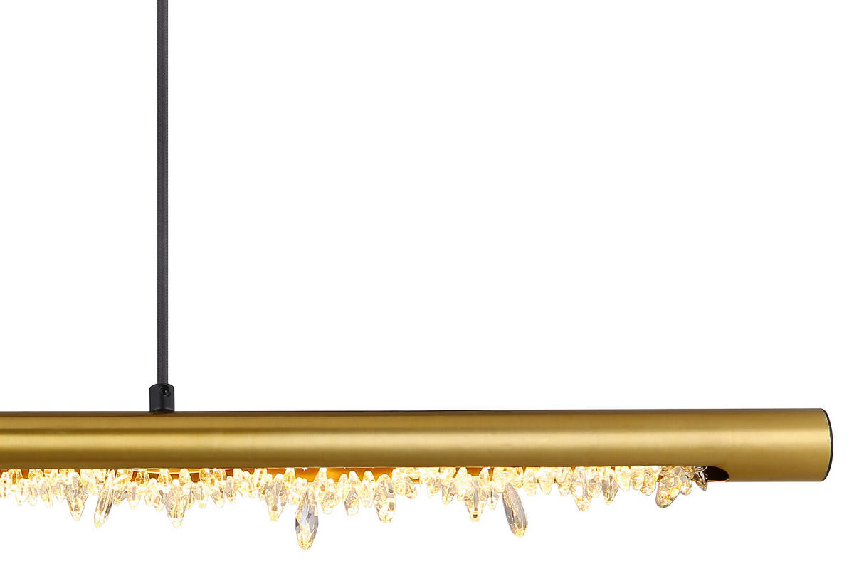HÄNGELEUCHTE 100/8/150 cm    - Klar/Messingfarben, Basics, Kunststoff/Metall (100/8/150cm) - Globo