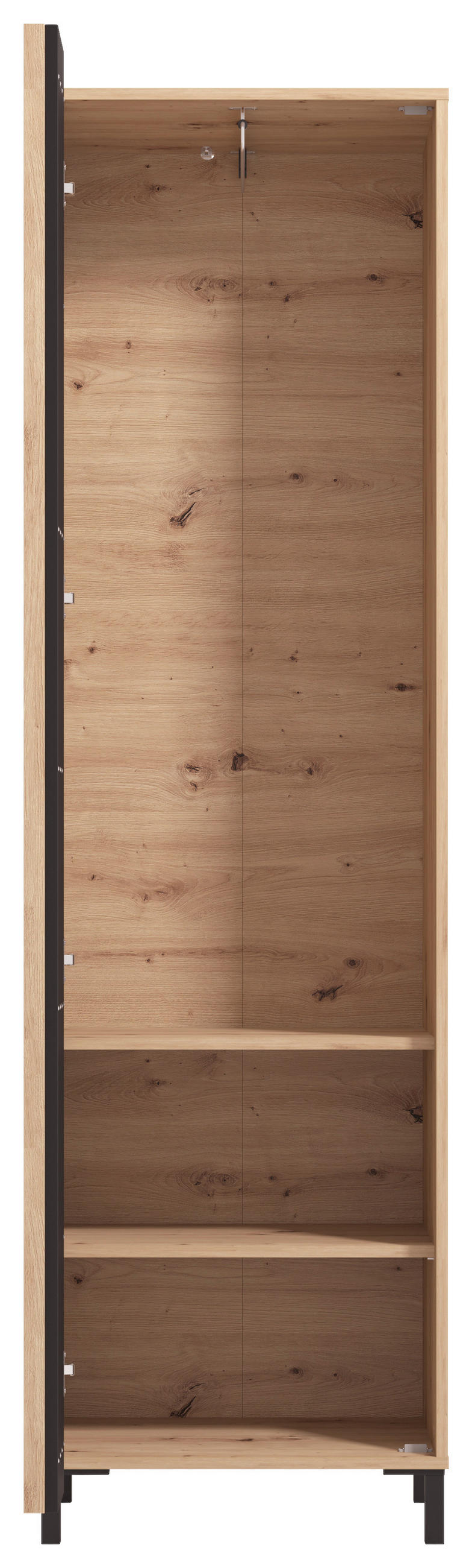 GARDEROBE 6-teilig  in 240/192,5/40 cm  - Schwarz/Eiche Artisan, Basics, Holzwerkstoff/Textil (240/192,5/40cm) - Carryhome