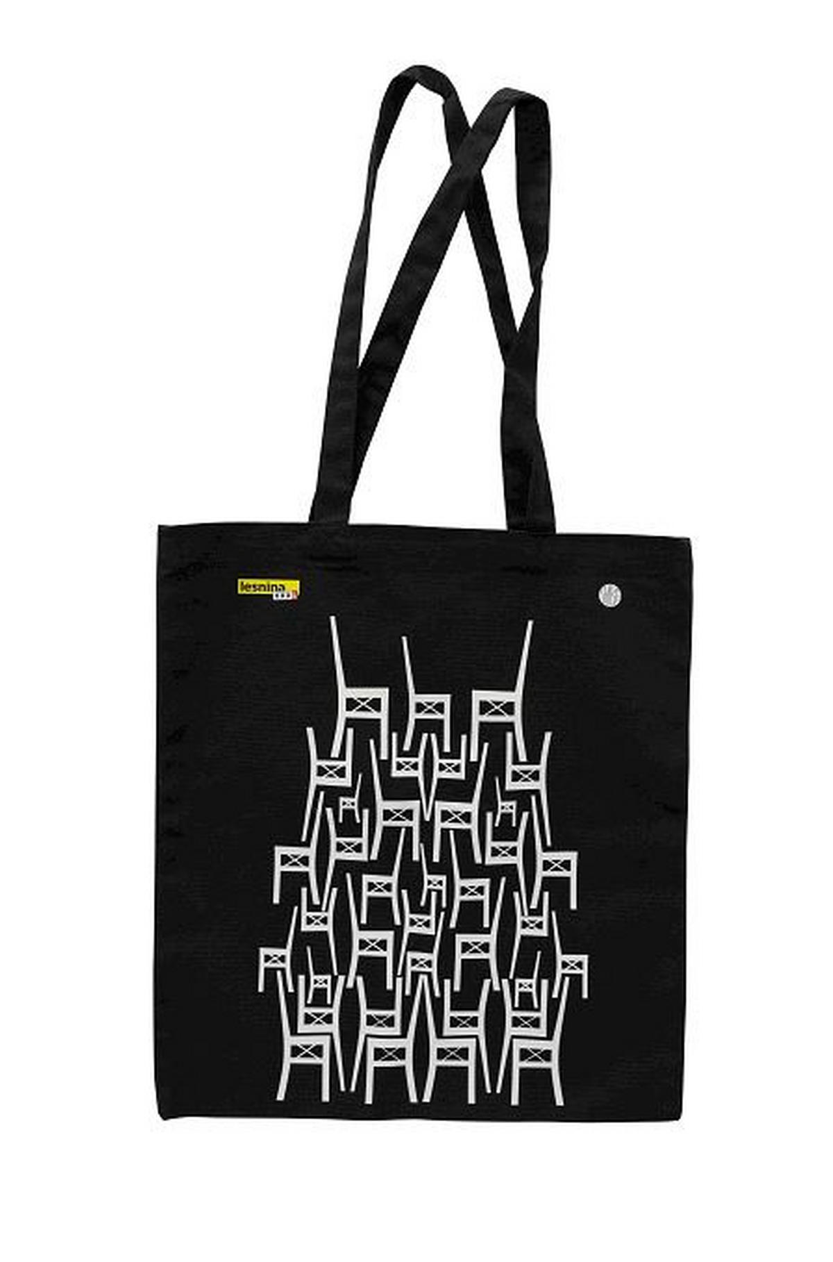 TORBA ZA KUPOVINU  crna, bijela   - bijela/crna, Basics, tekstil (38/42cm)