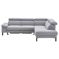 ECKSOFA in Flachgewebe Hellgrau  - Hellgrau/Schwarz, Design, Holzwerkstoff/Textil (272/217cm) - Pure Home Comfort
