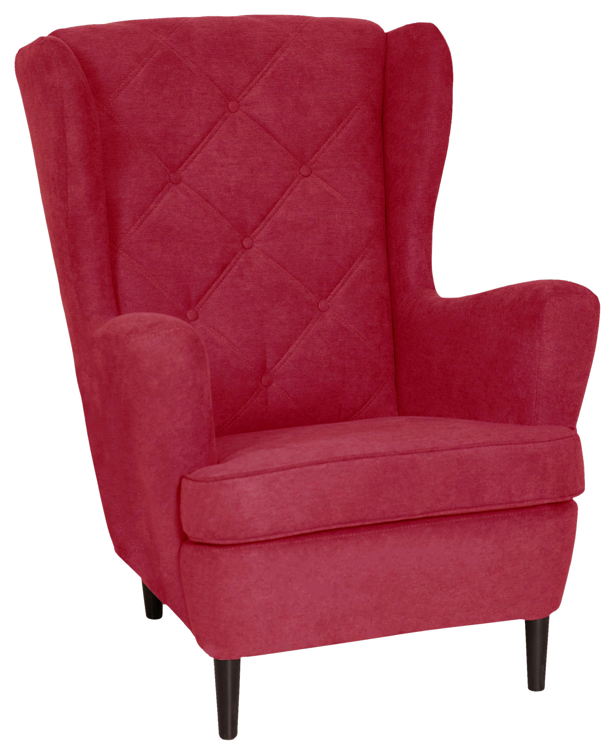 FÜLES FOTEL - piros/sötétszürke, Basics, textil/fa (78/102/98cm) - Carryhome