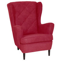 FÜLES FOTEL - piros/sötétszürke, Basics, textil/fa (78/102/98cm) - Carryhome