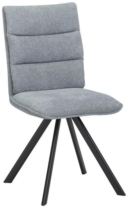 STUHL beflockt Blau, Grau, Schwarz  - Blau/Schwarz, Design, Textil/Metall (47,5/92/59cm) - Cantus