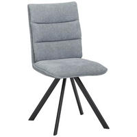 STUHL beflockt Blau, Grau, Schwarz  - Blau/Schwarz, Design, Textil/Metall (47,5/92/59cm) - Cantus