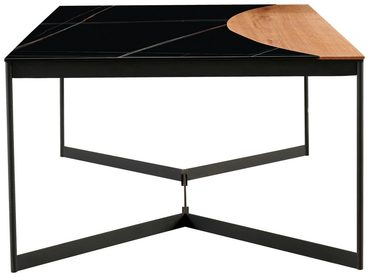 TABLE BASSE in Holz, Metall, Keramik  - noir/couleur écru, Design, céramique/métal (110/40/65cm) - Livetastic