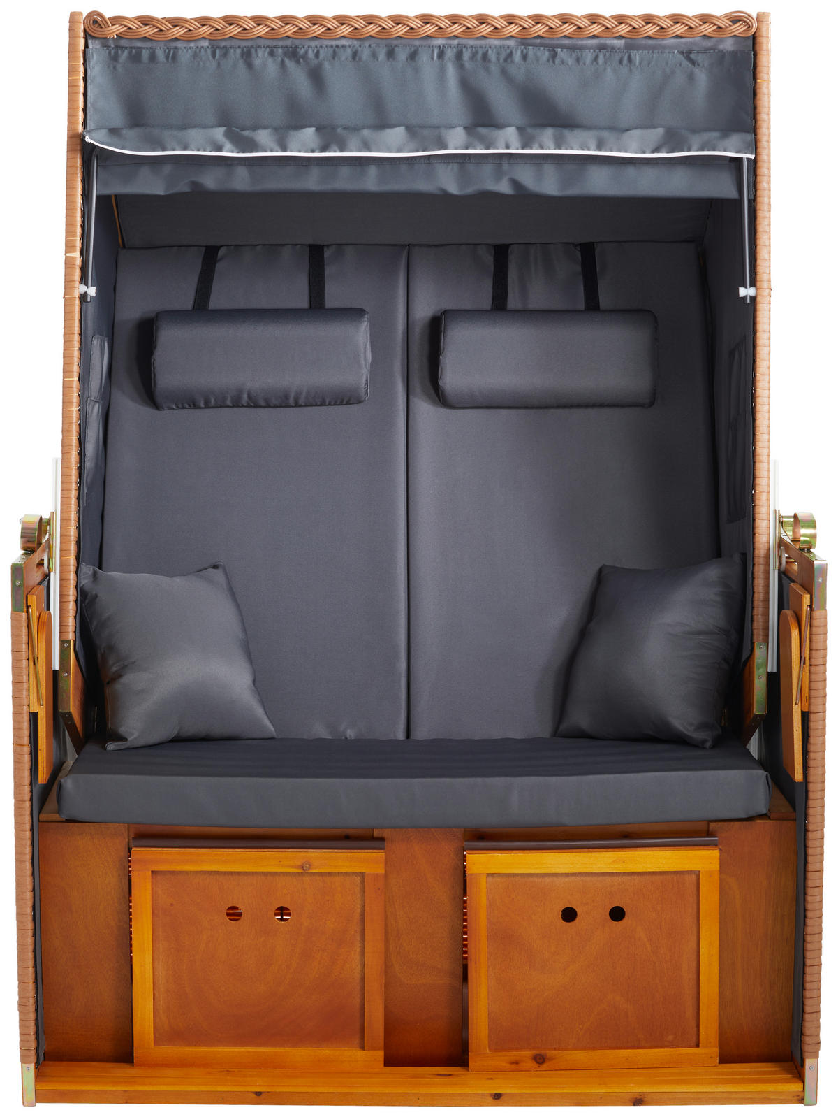 STRANDKORB - Braun/Grau, MODERN, Holz/Kunststoff (116/159/78cm)