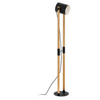 STOJACÍ LAMPA, 23/140 cm  - černá/krémová, Natur, kov/dřevo (23/140cm) - Eglo
