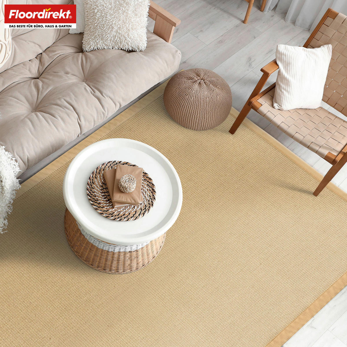 FLACHWEBETEPPICH 200/200 cm Amazonas Naturfarben rechteckig  - Naturfarben, Basics, Kunststoff/Textil (200/200cm) - Floordirekt