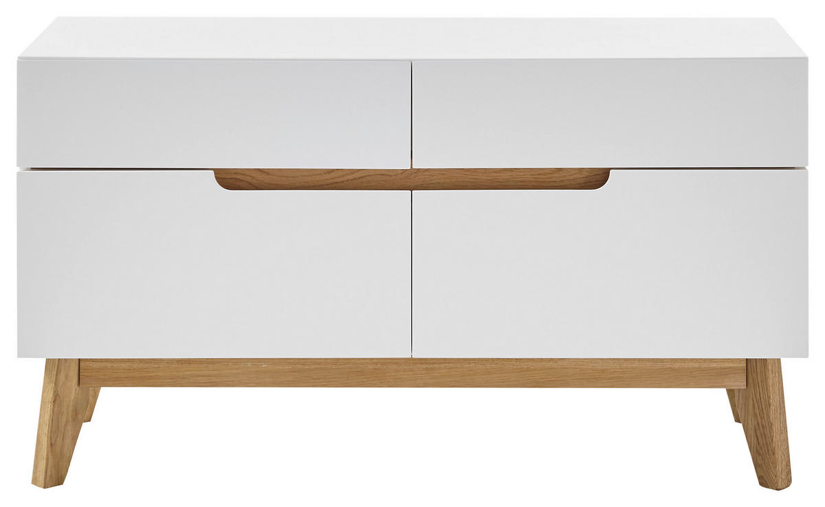 GARDEROBENBANK Cervo  in 97/53/40 cm  - Eichefarben/Weiß, Design, Holz (97/53/40cm)