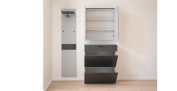 GARDEROBE 3-teilig in 220/200/38 cm - Anthrazit/Grau, KONVENTIONELL, Holzwerkstoff (220/200/38cm) - Moderano