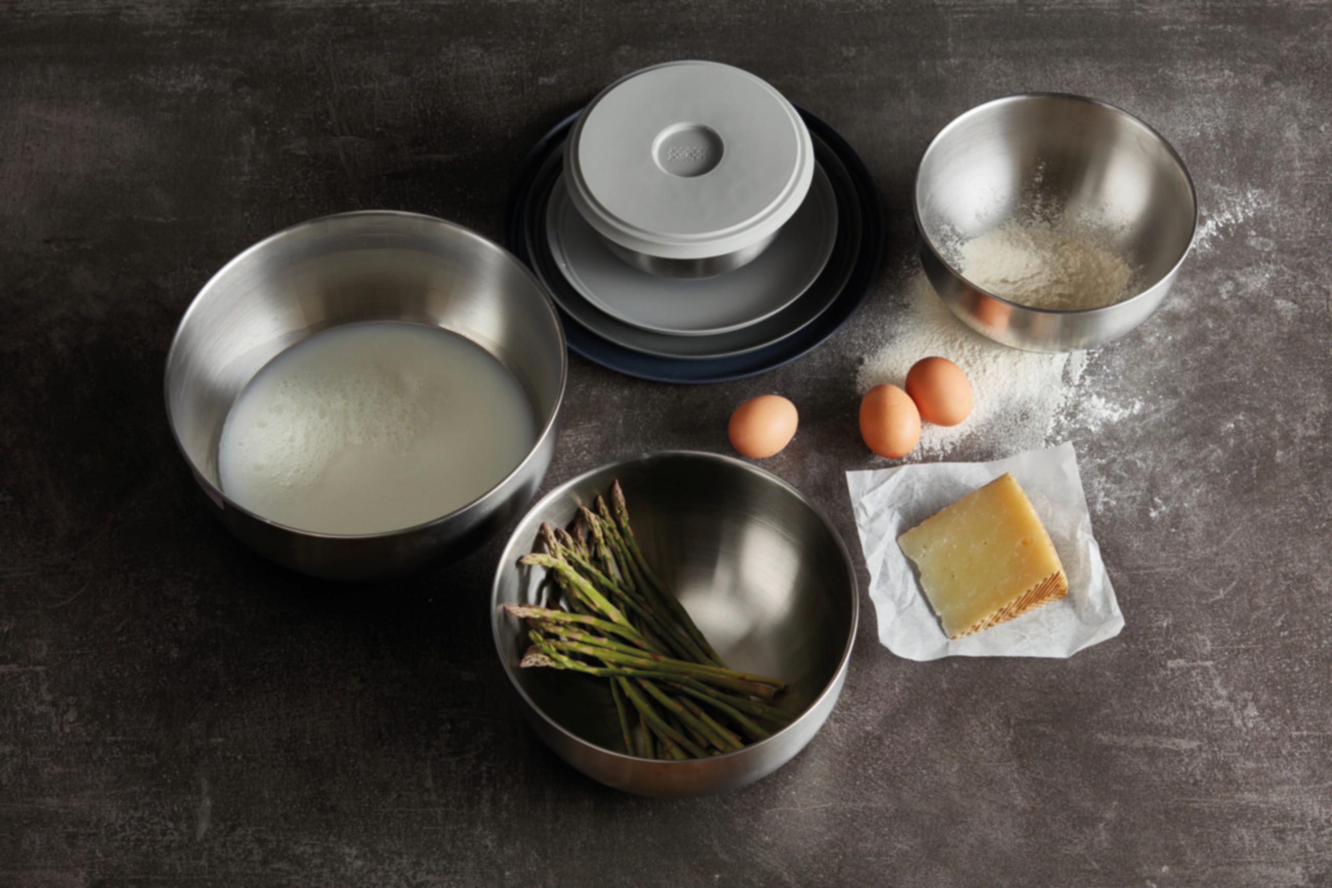 SET POSOD   kovina        28,5/13,6/28,5 cm  - siva, Basics, kovina/umetna masa (28,5/13,6/28,5cm) - Joseph Joseph
