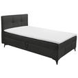 BOXBETT 120/200 cm  in Anthrazit  - Anthrazit, Basics, Holzwerkstoff/Textil (120/200cm) - Xora