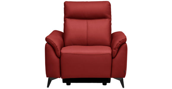 SESSEL in Echtleder Rot  - Rot/Schwarz, Design, Leder/Metall (107/105/98cm) - Belluti