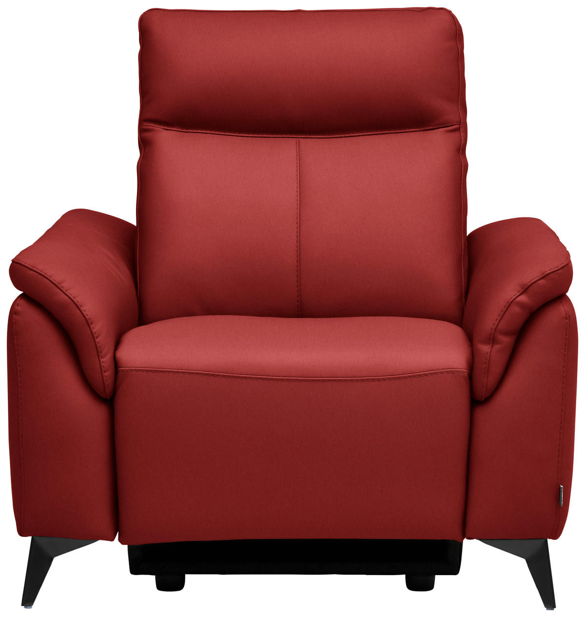 SESSEL Echtleder Rot  - Rot/Schwarz, Design, Leder/Metall (107/105/98cm) - Belluti